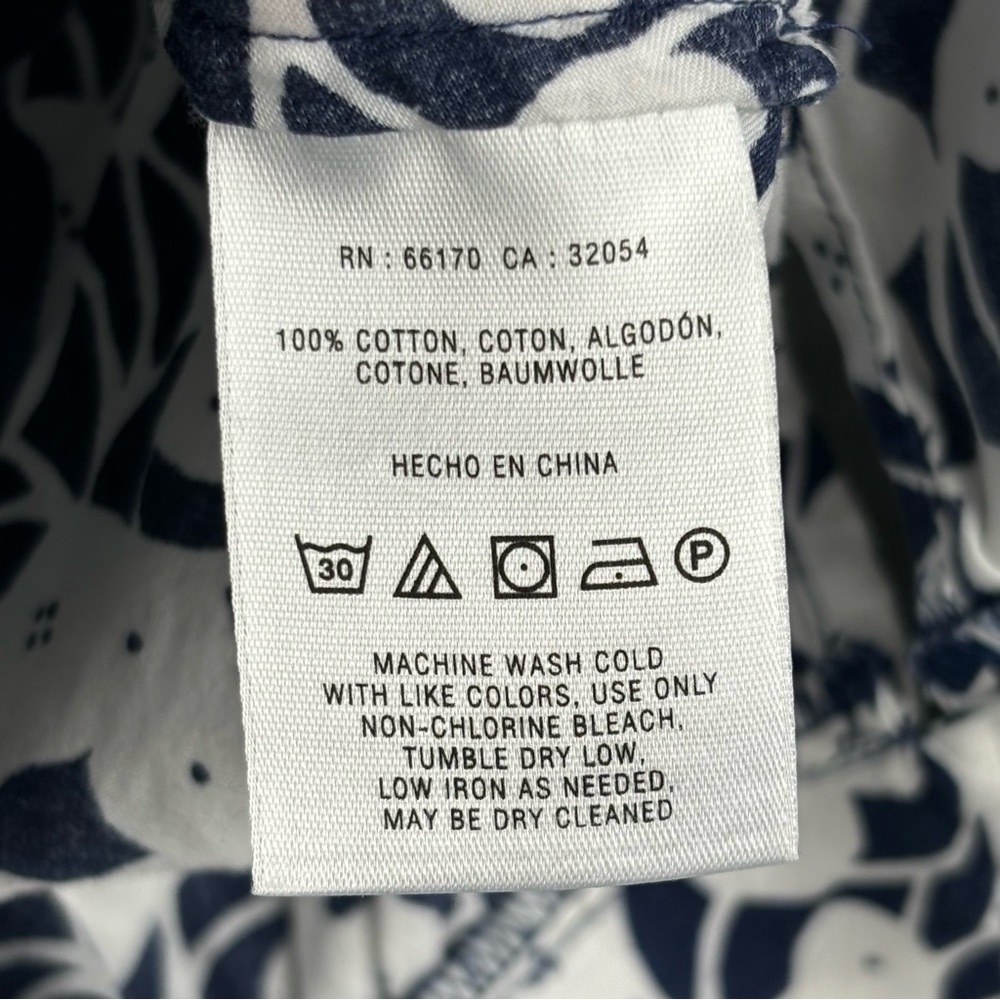 Anthropologie Postmark Top Womens 12 Blue White Floral V-Neck - Picture 9 of 16